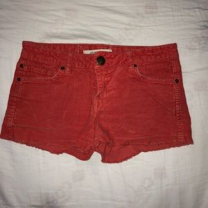 Orange corduroy shorts
